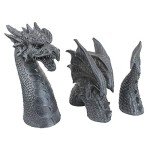 Design Toscano The Dragon of Falkenberg Castle Moat Lawn Garden Statue, 28 Inch Long, 14 Inch Tall, Cast Stone Resin, Gray Stone Finish