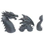 Design Toscano The Dragon of Falkenberg Castle Moat Lawn Garden Statue, 28 Inch Long, 14 Inch Tall, Cast Stone Resin, Gray Stone Finish