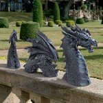 Design Toscano The Dragon of Falkenberg Castle Moat Lawn Garden Statue, 28 Inch Long, 14 Inch Tall, Cast Stone Resin, Gray Stone Finish