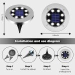 DUUDO Solar Lights Outdoor 12Pack,Solar Lights Outdoor Waterproof,Solar Garden Lights Bright In-Ground Lights Landscape Lighting for Yard,Pathway,Lawn,Patio,Driveway,Walkway White Light