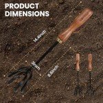 Gardening Tools Hand Rake, Stainless Steel Cultivator for Digging, Aerating Soil, and Weeding, Heavy Duty Garden Tool with Hanging Hole,Gardening Gifts for Women/Men