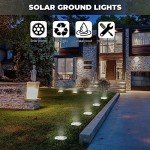 DUUDO Solar Lights Outdoor 12Pack,Solar Lights Outdoor Waterproof,Solar Garden Lights Bright In-Ground Lights Landscape Lighting for Yard,Pathway,Lawn,Patio,Driveway,Walkway White Light