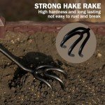 Gardening Tools Hand Rake, Stainless Steel Cultivator for Digging, Aerating Soil, and Weeding, Heavy Duty Garden Tool with Hanging Hole,Gardening Gifts for Women/Men