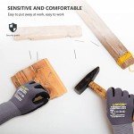 LOCCEF Work Gloves MicroFoam Nitrile Coated-6 Pairs,Seamless Knit Nylon Gloves,Gray Work gloves (8/M, Gary-6 Pairs)