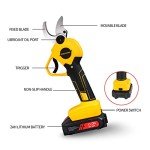 SCHTUMPA 21V Electric Pruning Shears, 40mm(1.6 Inch) Cutting Diameter Electric Pruners for Gardening Heavy Duty with Replacement Blade Set, 2 Batteries and Charger