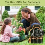 LEDERA Garden Tool Set 10Pcs, Heavy Duty Gardening Tool Set, with Non-Slip Rubber Grip, Durable Garden Tools Organizer Handbag, Outdoor Hand Tools, Ideal Gardening Tool Kit Gifts for Women and Men
