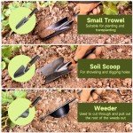 LEDERA Garden Tool Set 10Pcs, Heavy Duty Gardening Tool Set, with Non-Slip Rubber Grip, Durable Garden Tools Organizer Handbag, Outdoor Hand Tools, Ideal Gardening Tool Kit Gifts for Women and Men