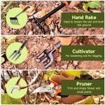 LEDERA Garden Tool Set 10Pcs, Heavy Duty Gardening Tool Set, with Non-Slip Rubber Grip, Durable Garden Tools Organizer Handbag, Outdoor Hand Tools, Ideal Gardening Tool Kit Gifts for Women and Men