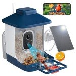 Smart Bird Feeder with Camera, 1 Year AI Camera Bird Feeders for Outdoors, Solar Powered, 2.4Ghz WiFi, 1080p Live Video Bird Feeder Camera, Nstant Arrival Alerts - Best Gifts for Bird Lovers