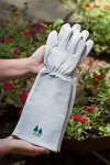 Leather Gardening Gloves by Fir Tree. Premium Goatskin Gloves With Cowhide Suede Gauntlet Sleeves. Perfect Rose Garden Gloves. Men's and Women's Sizes. M-8 (See Size Chart Photo)