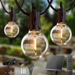 Brightown 58FT Solar String Lights Outdoor with Remote Cable Ties and Hooks, Commercial Grade Patio Lights with 26 LED Shatterproof Bulbs, 3 Light Modes Hanging Light for Backyard Party Decor