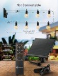 Brightown 58FT Solar String Lights Outdoor with Remote Cable Ties and Hooks, Commercial Grade Patio Lights with 26 LED Shatterproof Bulbs, 3 Light Modes Hanging Light for Backyard Party Decor