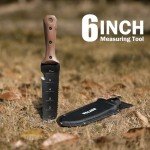 ROYTOA Hori Hori Garden Knife, Garden Tools with Sheath for Weeding,Planting,Digging, 7" Stainless Steel Blade with Cutting Edge, Full-Tang Walnut Wood Handle with Hanging Hole