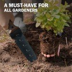 ROYTOA Hori Hori Garden Knife, Garden Tools with Sheath for Weeding,Planting,Digging, 7" Stainless Steel Blade with Cutting Edge, Full-Tang Walnut Wood Handle with Hanging Hole