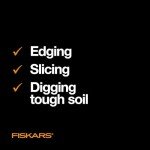 Fiskars 46" Spade Garden Shovel, Steel Flat Spade with Ergonomic D-Handle, Sharp Blade Square Shovel for Lawn Edging, Digging, Heavy Duty Yard Tool, Easy Cuts in Grass and Turf
