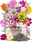 Seed Needs Flower Seeds Cosmos Crazy Blend No Filler 10+ Varieties Cosmos | Cosmo Bipinnatus Open Pollinated Untreated | Resealable Packaging Keeps Seeds Fresh | Bulk Cosmos Flowering Seed Mix