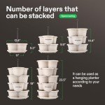 VIVOSUN 5 Tier Vertical Gardening Stackable Planter for Strawberries, Flowers, Herbs, Vegetables, Ivory