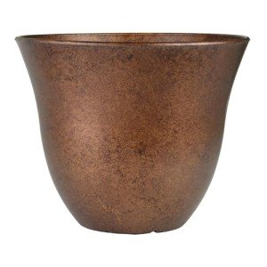 Classic Home and Garden Honeysuckle Resin Flower Pot Planter, Copper, 15"