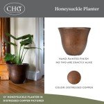 Classic Home and Garden Honeysuckle Resin Flower Pot Planter, Copper, 15"