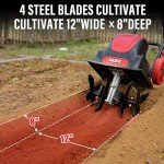 MZK 10-Amp 12-Inch Corded Electric Tiller/Cultivator for Gardening, 8-inch tillling Depth with Adjustable Wheels, Electric Garden Rototiller for Garden Soil Digging