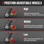 MZK 10-Amp 12-Inch Corded Electric Tiller/Cultivator for Gardening, 8-inch tillling Depth with Adjustable Wheels, Electric Garden Rototiller for Garden Soil Digging