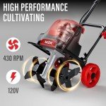 MZK 10-Amp 12-Inch Corded Electric Tiller/Cultivator for Gardening, 8-inch tillling Depth with Adjustable Wheels, Electric Garden Rototiller for Garden Soil Digging