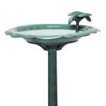 Alpine Corporation - 31" Tall Outdoor Antique Flower Birdbath with Bird Decoration Yard Statue – Charming Garden Accent to Attract Birds - Durable Polypropylene Construction for Patio, Deck, or Yard