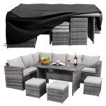 Wumiokio Patio Furniture Set, 7 Pieces Outdoor Patio Furniture with Dining Table&Chair, All Weather Wicker Conversation Set with Ottoman,Grey (Include Sofa Dust Cover)