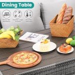 Wumiokio Patio Furniture Set, 7 Pieces Outdoor Patio Furniture with Dining Table&Chair, All Weather Wicker Conversation Set with Ottoman,Grey (Include Sofa Dust Cover)