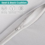 Wumiokio Patio Furniture Set, 7 Pieces Outdoor Patio Furniture with Dining Table&Chair, All Weather Wicker Conversation Set with Ottoman,Grey (Include Sofa Dust Cover)