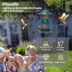 Retractable Bird Feeder with Lighthouses, Wild Bird Feeders, 4.9LB Metal Outdoors Bird Feeders for Bluebird, Cardinal, Finch, Sparrow, Blue Jay,Weather-Resistant,（Green）