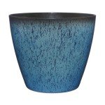 Classic Home and Garden Vogue Planter Pots w/Pottery Quality Finish - Modern Indoor & Outdoor Flower Pots - UV-Resistant Porch Planters - Decorative Pot for Flowers & Herbs (8” Indigo)