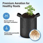 iPower 5 Gallon 10 Pack Grow Bags Nonwoven Fabric Pots Aeration Container with Strap Handles for Garden and Planting, 10-Pack Black, 5 Gallon