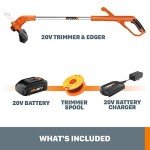 Worx String Trimmer Cordless & Edger 20V 10" Weed Trimmer PowerShare (Battery & Charger Included) WG154