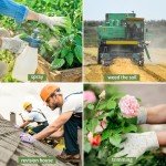 Gardening Gloves for Women Men - 6 Pairs Breathable Garden Gloves with Grip, Printed Latex Coating Outdoor Working Gloves for Lawn Yard, Medium Size Fits Most