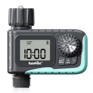 RAINPOINT Sprinkler Timer, Programmable Water Timer for Garden Hose, Outdoor Soaker Hose Timed with Rain Delay/Manual/Automatic Watering System, Digital Irrigation for Yard, Lawn, 1 Outlet