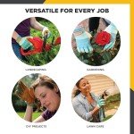 Wells Lamont Women's HydraHyde Gardening Gloves, Water-Resistant Leather Palm, Small, Blue (3250S)