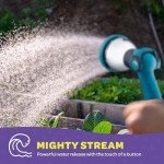 Hose Nozzle [Blue] Heavy Duty Hose Sprayer With 10 Adjustable Watering Patterns. Thumb Control Design, Comfortable Ergonomic Grip, Garden Hose Nozzle for Watering Plants & Lawns/Fun showers/Cleaning