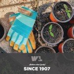 Wells Lamont Women's HydraHyde Gardening Gloves, Water-Resistant Leather Palm, Small, Blue (3250S)