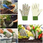 Ainiv Floral Gardening Gloves for Women/Ladies, 2 Pairs Non-Slip Grip Garden Work Gloves, Comfortable Thorn Proof Garden Gloves for Farm, Yard, Pruning, Outdoor Multi-Purpose(Universal Size)
