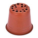 Delxo 50Pcs 6" Reusable Plastic Nursery Pots, Waterproof Planter Pots with Drain Holes, Indoor Seedling Starter Pots for Plants, Gardening, Red