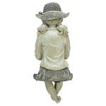 Design Toscano Big Catch Fisherwoman Nellie Girl with Fishing Pole Garden Statue, Small 11 Inch Tall, Cast Stone Resin, Two Tone Stone Finish