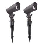 E ENERGETIC LIGHTING LED Landscape Lights with Connectors, 12V Low Voltage, Warm White 3000k, 4W, 175LM, Outdoor Waterproof Garden Pathway Lights Wall Tree Flag Spotlights with Spike Stand, 2 Pack