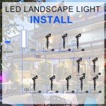 E ENERGETIC LIGHTING LED Landscape Lights with Connectors, 12V Low Voltage, Warm White 3000k, 4W, 175LM, Outdoor Waterproof Garden Pathway Lights Wall Tree Flag Spotlights with Spike Stand, 2 Pack