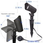E ENERGETIC LIGHTING LED Landscape Lights with Connectors, 12V Low Voltage, Warm White 3000k, 4W, 175LM, Outdoor Waterproof Garden Pathway Lights Wall Tree Flag Spotlights with Spike Stand, 2 Pack