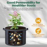 Jorvila 5 Pack 5 Gallon Thickened Grow Bags, Aeration Nonwoven Fabric Plant Pots with Durable Handles, Heavy Duty 300G Planter Pot for Tomato, Potato and Vegetable