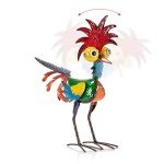 Alpine Corporation - 18" Tall Wacky Metal Rooster Yard Statue – Colorful Indoor/Outdoor Farm Animal Décor for Garden, Patio, Lawn, or Porch