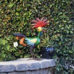 Alpine Corporation - 18" Tall Wacky Metal Rooster Yard Statue – Colorful Indoor/Outdoor Farm Animal Décor for Garden, Patio, Lawn, or Porch