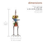 Alpine Corporation - 18" Tall Wacky Metal Rooster Yard Statue – Colorful Indoor/Outdoor Farm Animal Décor for Garden, Patio, Lawn, or Porch