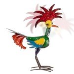 Alpine Corporation - 18" Tall Wacky Metal Rooster Yard Statue – Colorful Indoor/Outdoor Farm Animal Décor for Garden, Patio, Lawn, or Porch
